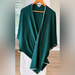 Johnny Was Gwen Whipstitch Wrap forest green OS EUC